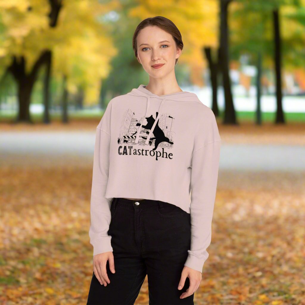 CATastrophe Women's Cropped Hooded Sweatshirt