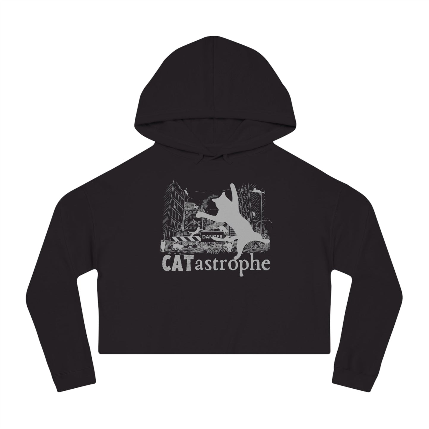 CATastrophe Women's Cropped Hooded Sweatshirt