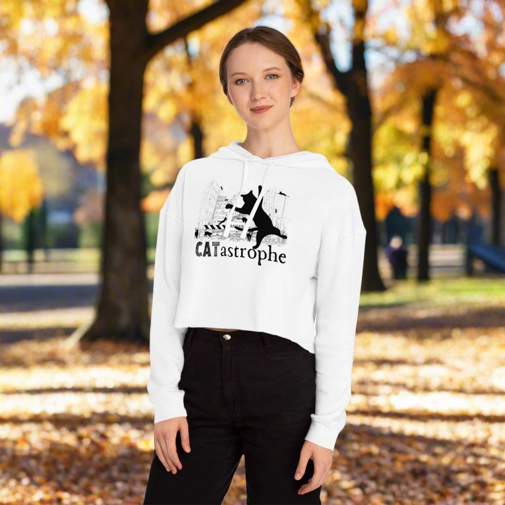 CATastrophe Women's Cropped Hooded Sweatshirt