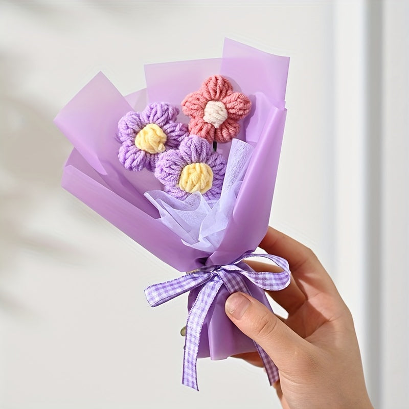 One Piece of a Creative Knitted Artificial Bouquet, Ideal for Gifts on Valentine'S Day And Mother'S Day, As Well As Small Christmas Presents And Home Decor Embellishments