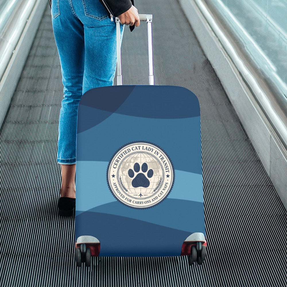 Certified Cat Lady in Transit – Carry-On Approved Luggage Cover (22"–25") (Medium)