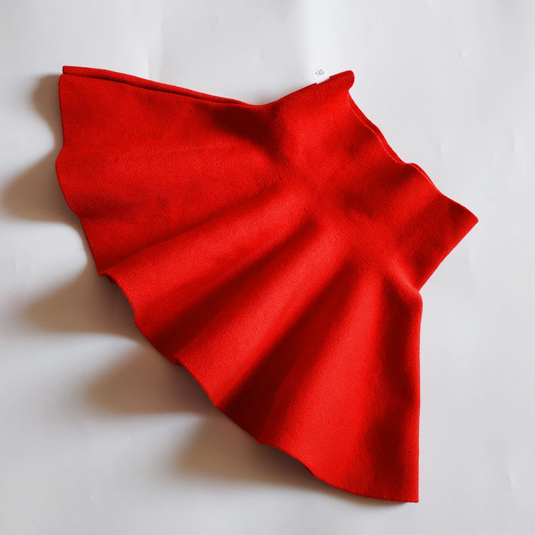 Girls High Waist Knitted Pearl Umbrella Skirt