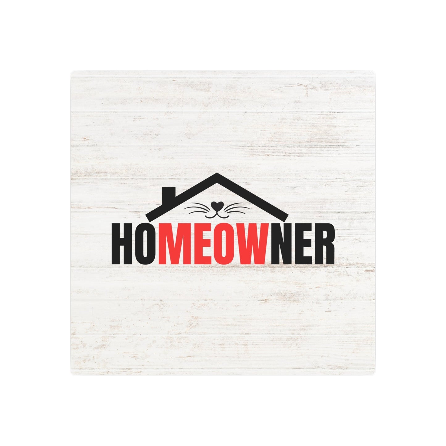 Charming Metal Art Sign for Cat Lovers - "HoMEOWner" Wall Decor