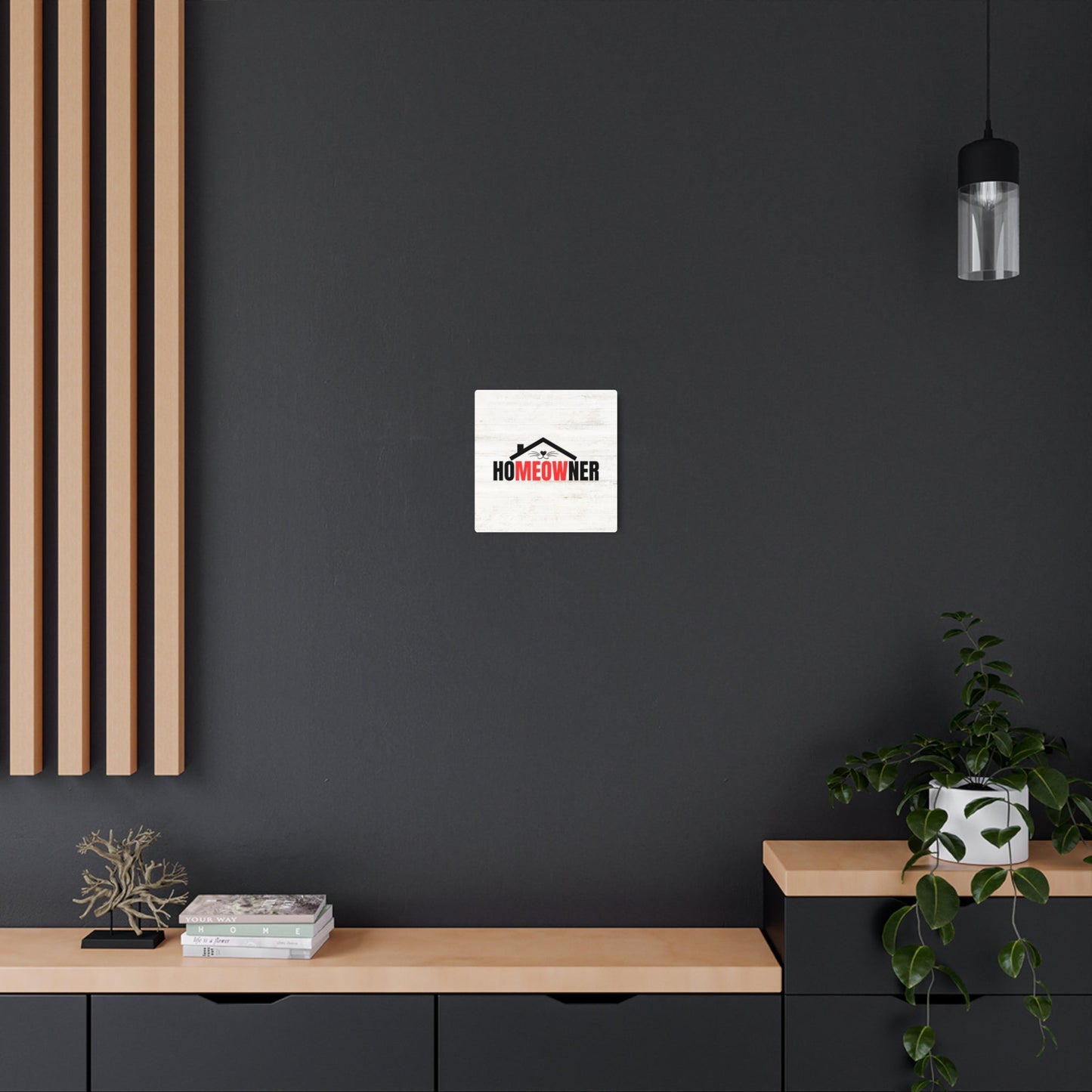 Charming Metal Art Sign for Cat Lovers - "HoMEOWner" Wall Decor