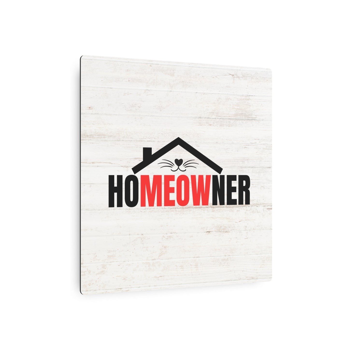 Charming Metal Art Sign for Cat Lovers - "HoMEOWner" Wall Decor