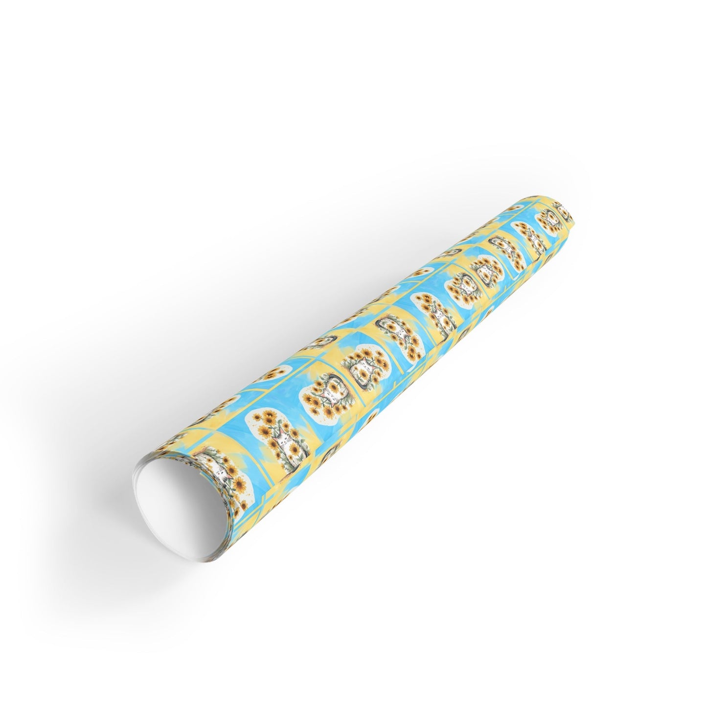 Cheerful Sunflower Kitty Gift Wrapping Paper Roll
