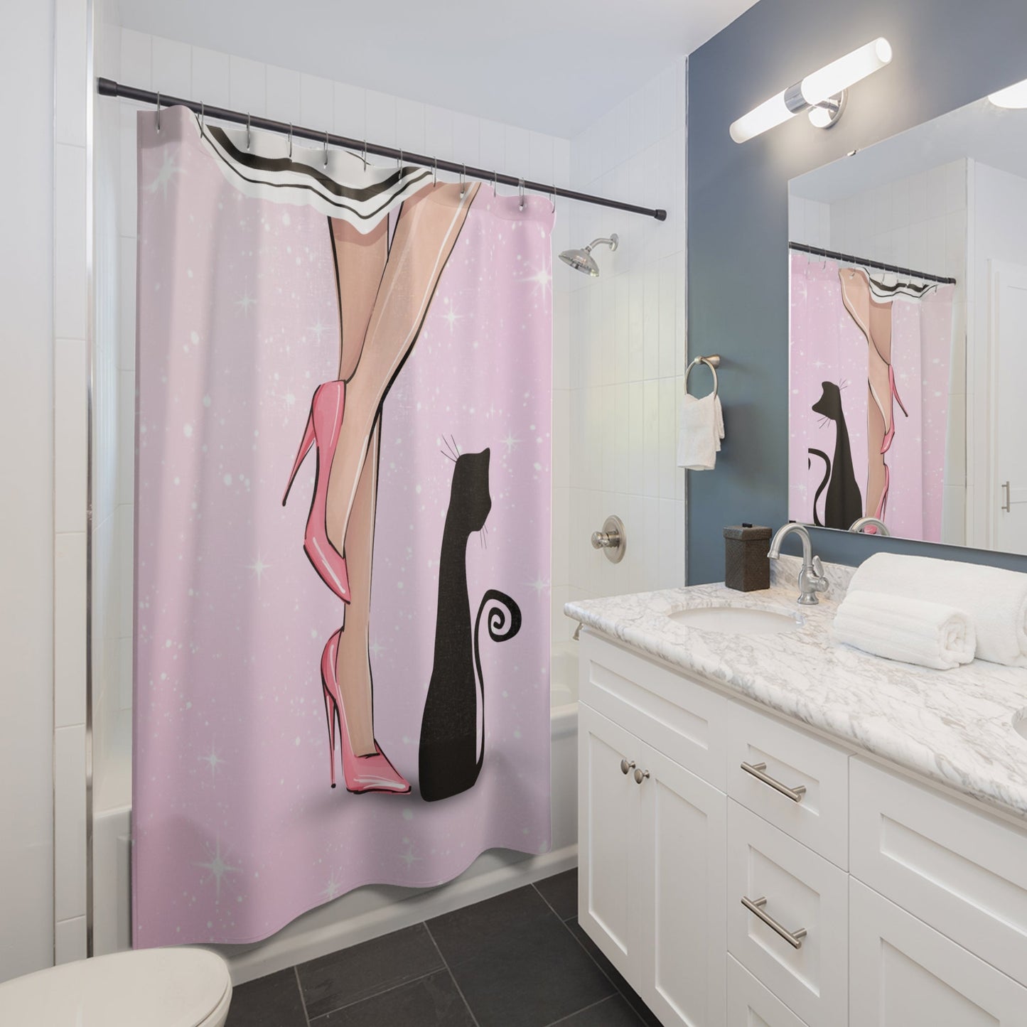 Chic Cat Lady Legs Shower Curtain