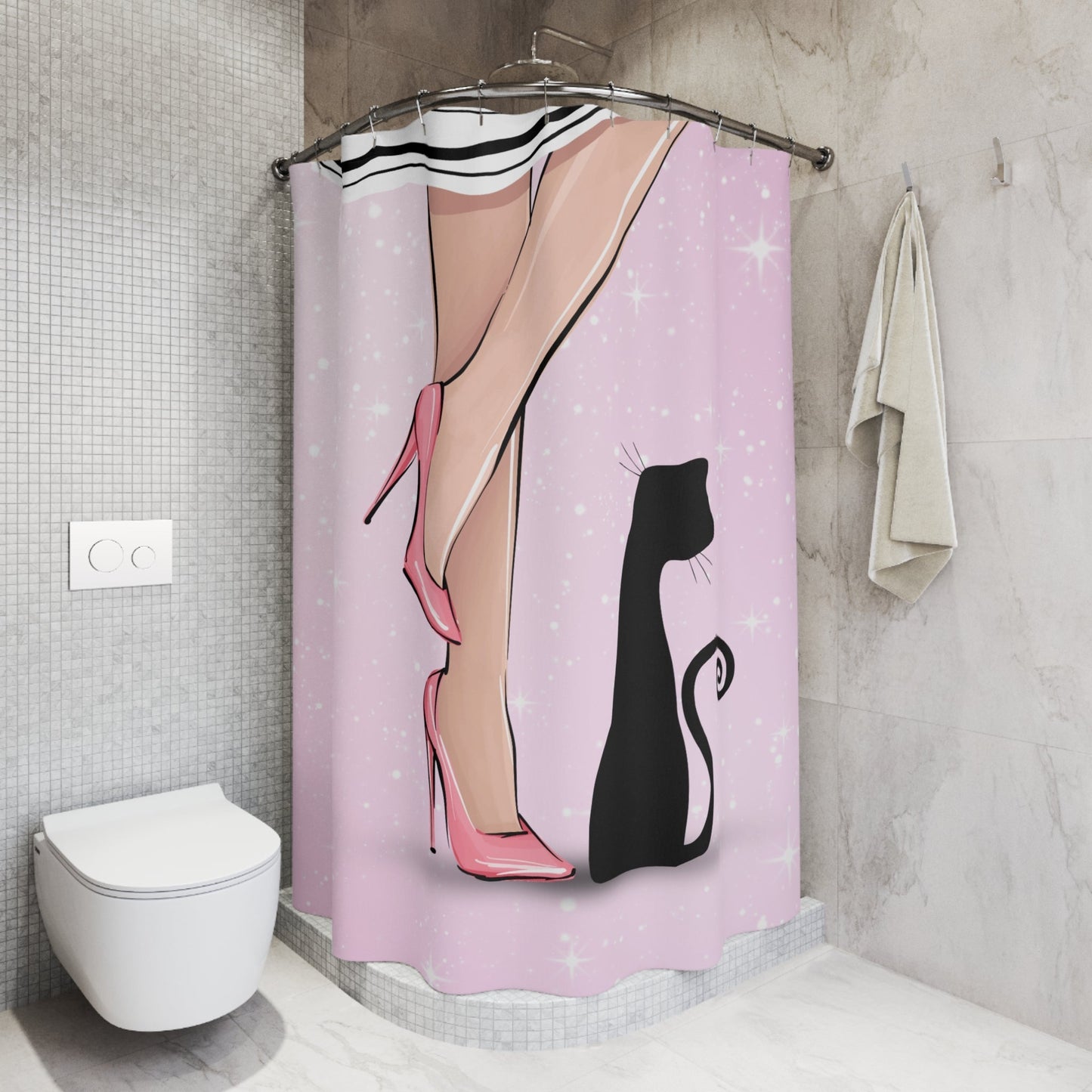 Chic Cat Lady Legs Shower Curtain