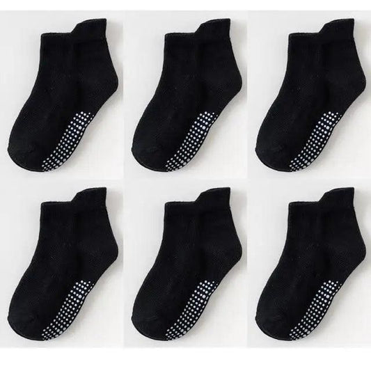 Children Cotton  6 Pairs/Set Anti-slip Socks For Boys Girl Rubber Kid Floor Sock With Grips For 0 To 6 Years Kids