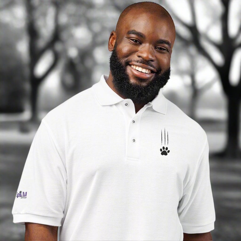 Classic Cat Clawed Embroidered Unisex Polo Shirt