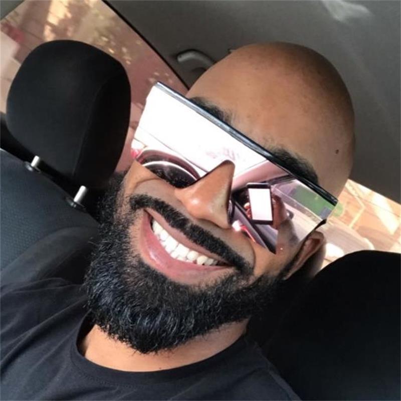 Classic Male Big Black Sunglasses For Men & Women New Fashionable Design New Mirror Pink Square  Oversize Square Sunglasses for Women Men