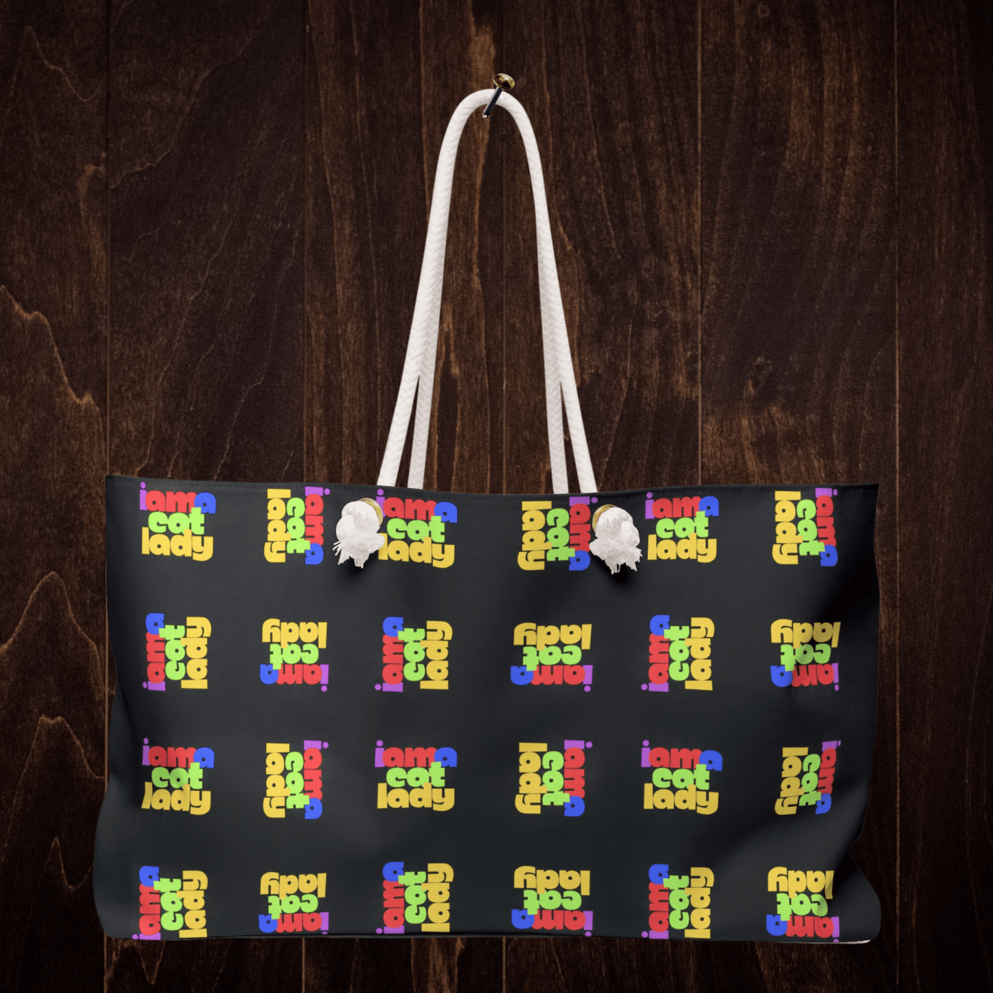 Colorful Cat Lady Weekender Bag