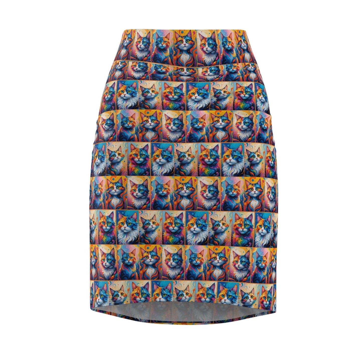 Colorful Painted Cats Women's Pencil Skirt
