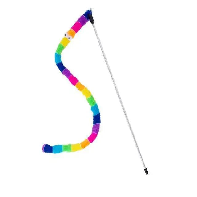 Colorful Rod Wand Feather Teaser Exerciser For Cats Soft Funny Interactive Toy For Pets Cute Cat Accessories