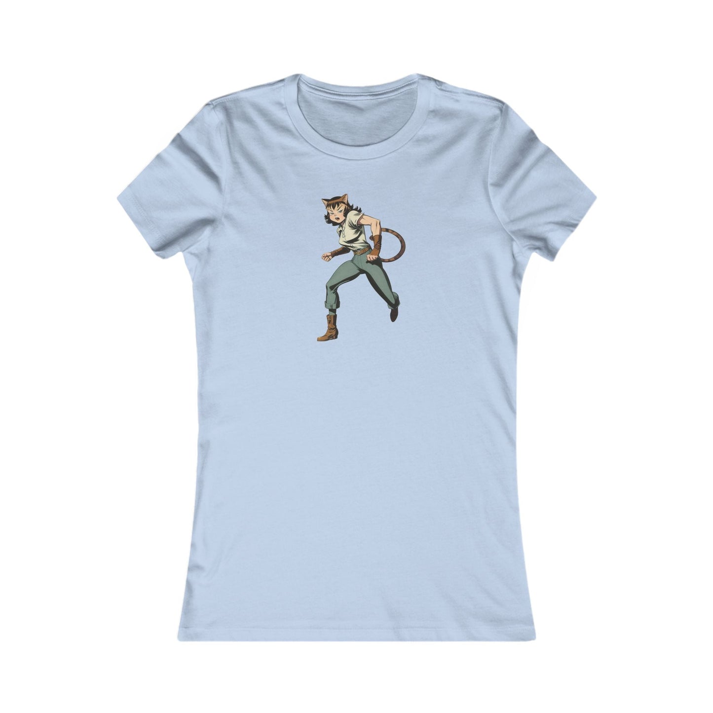 Comic Cat Lady Women's Favorite Tee - Trendy Graphic Tee