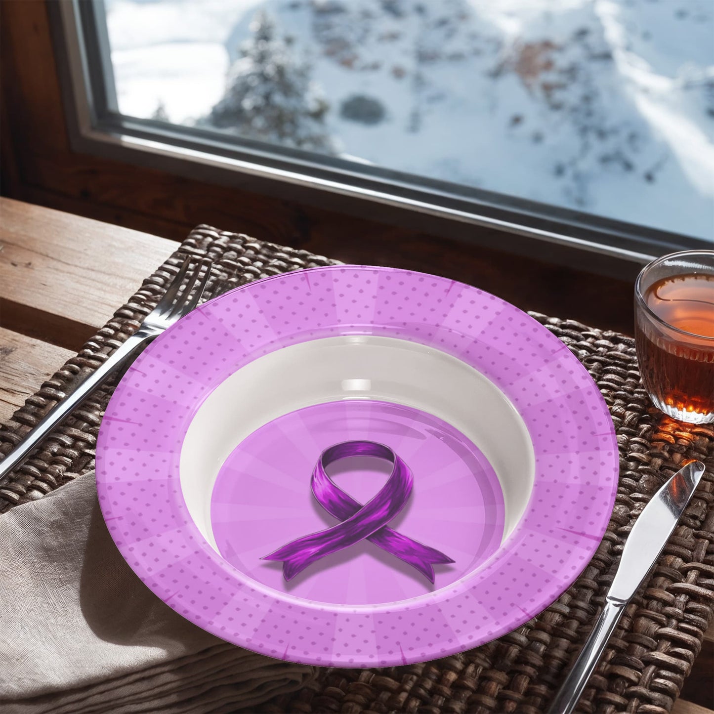 Comic Purple Ribbon Collectible Bowl