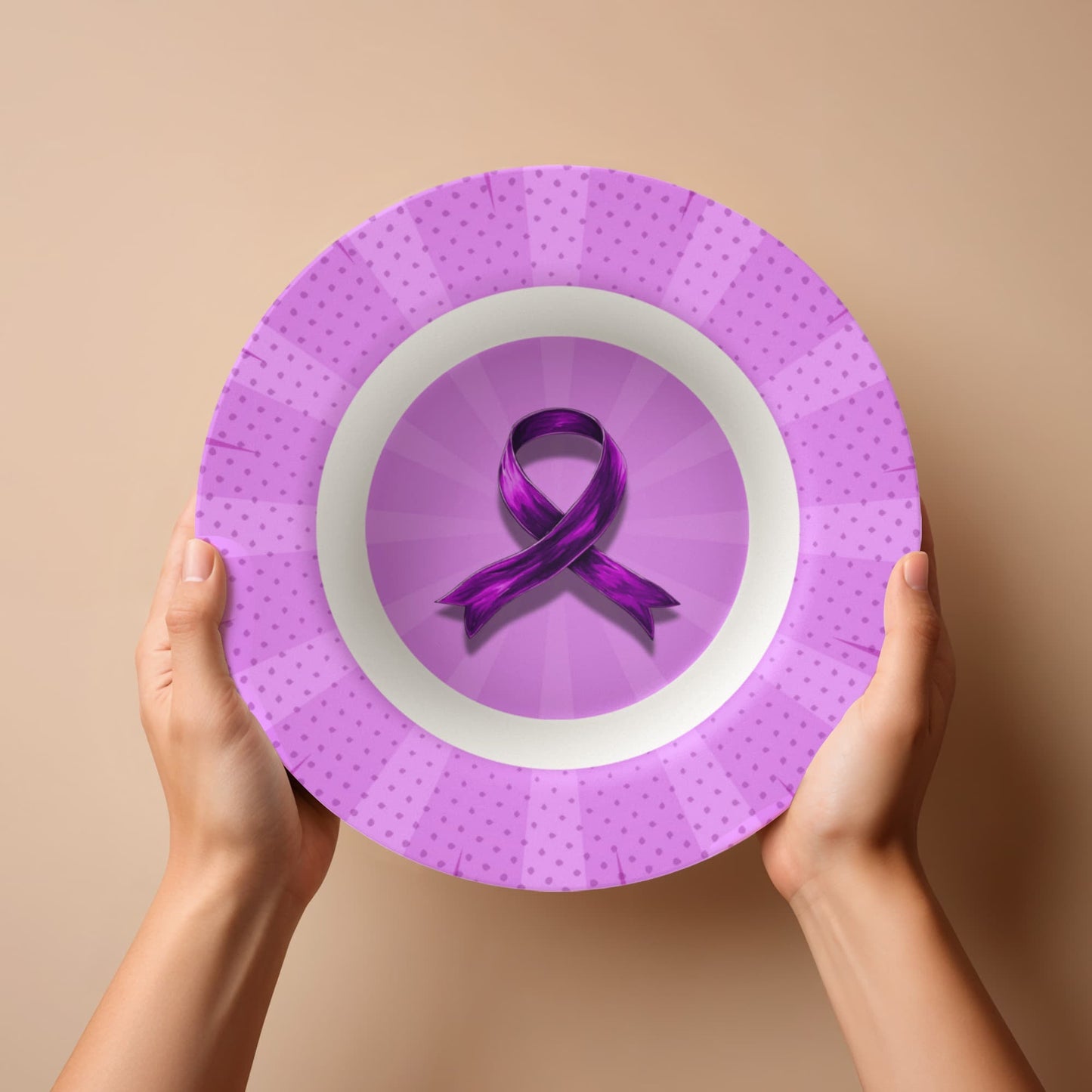 Comic Purple Ribbon Collectible Bowl