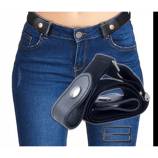 Cool Buckle-Free Stretch Elastic Waist Belt Unisex Style No Buckle Fashion Waistbands For Men And Women Simple Black Stretch Belt Invisible Elastic Belt For Jeans Pants Dresses