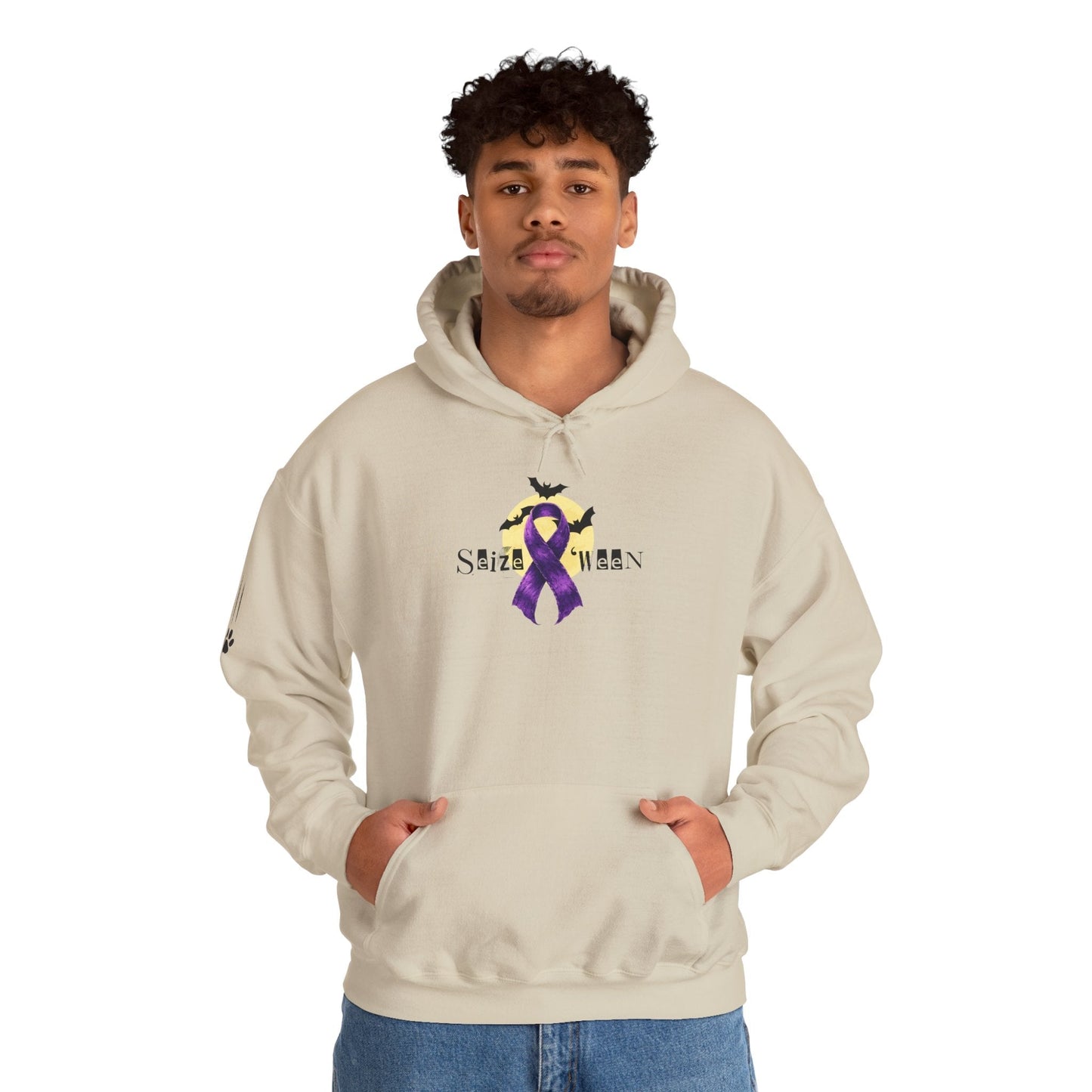 Cozy Halloween Purple Ribbon Hoodie
