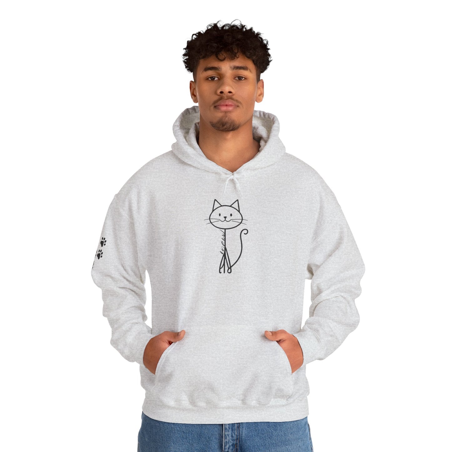 Cozy Stick Cat Lover Hoodie