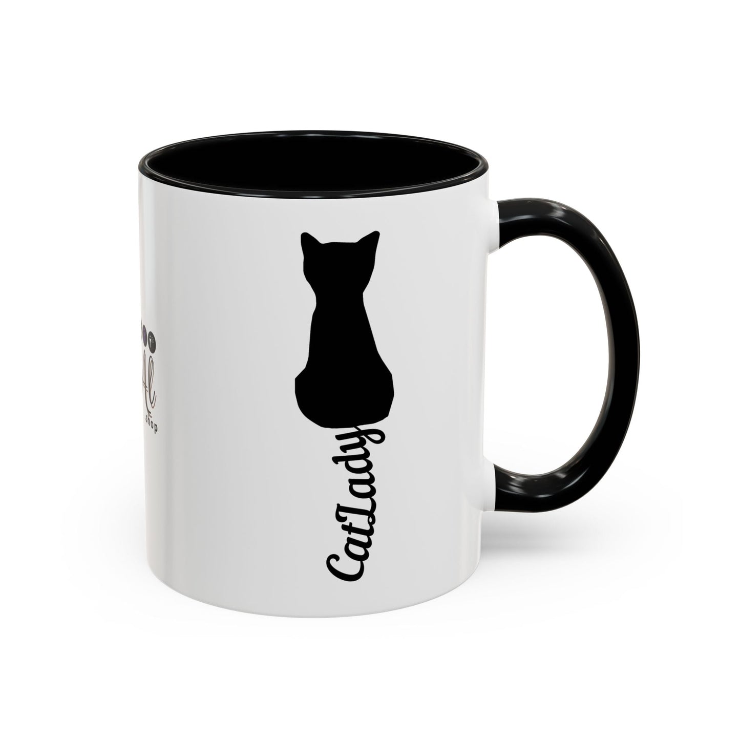 Cursive Tail Cat Lady Coffee Mug