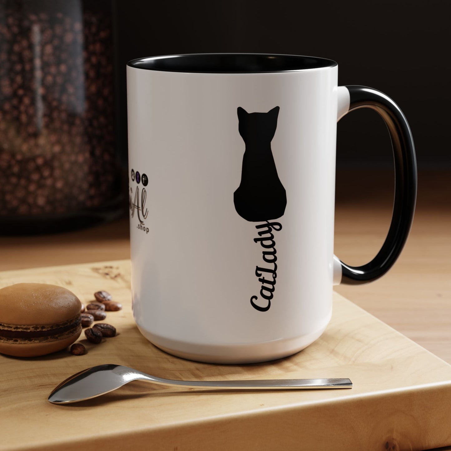 Cursive Tail Cat Lady Coffee Mug