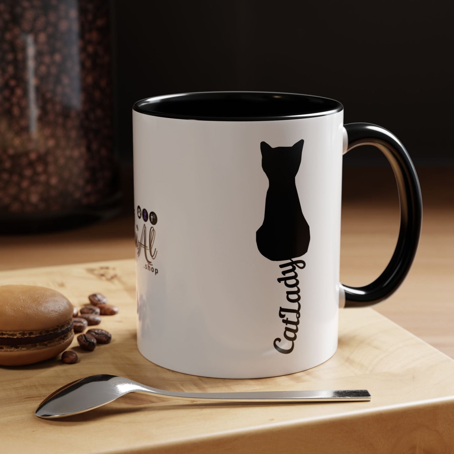 Cursive Tail Cat Lady Coffee Mug
