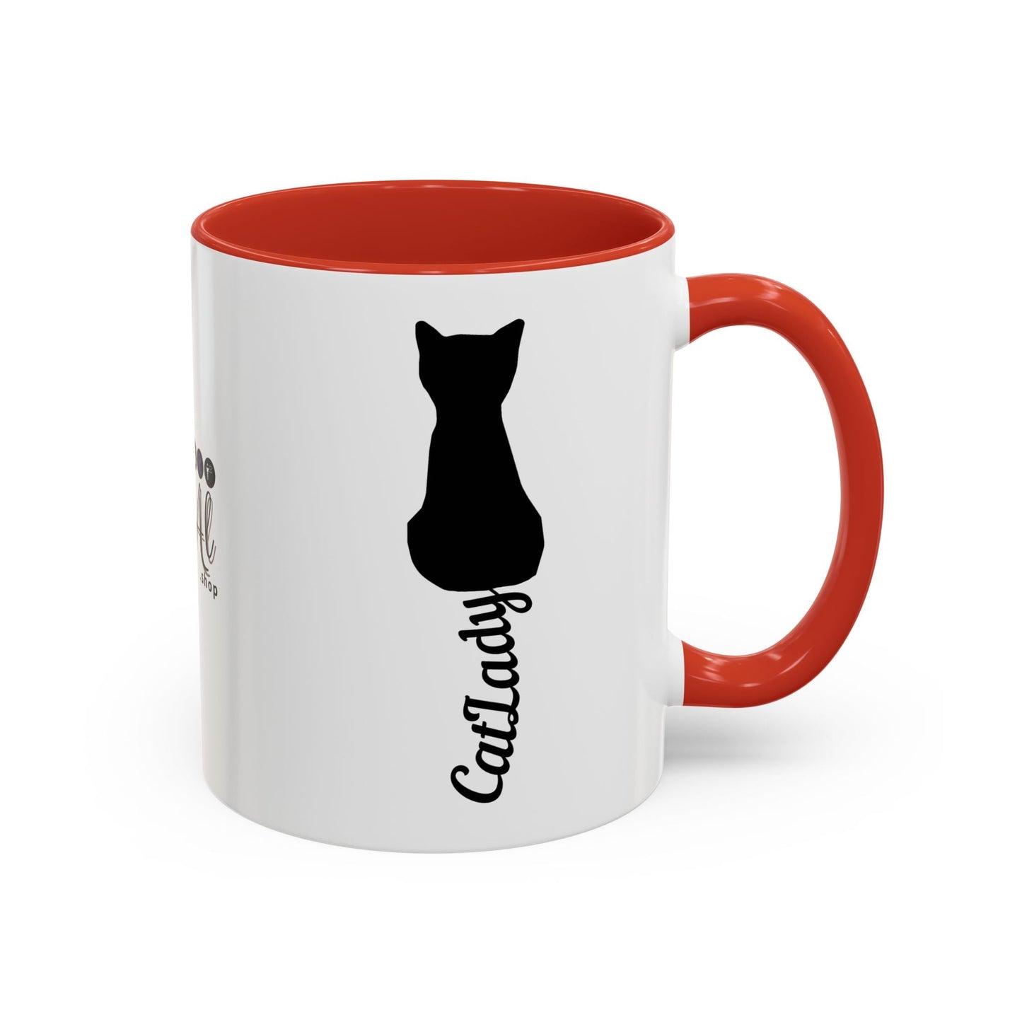 Cursive Tail Cat Lady Coffee Mug