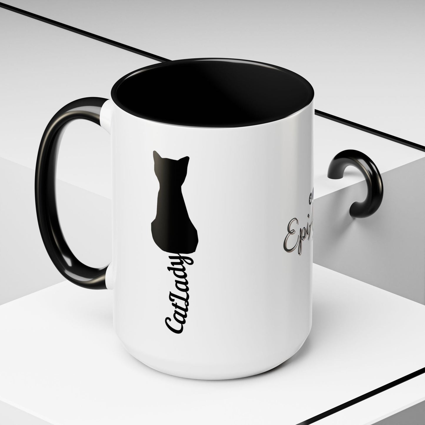 Cursive Tail Cat Lady Coffee Mug