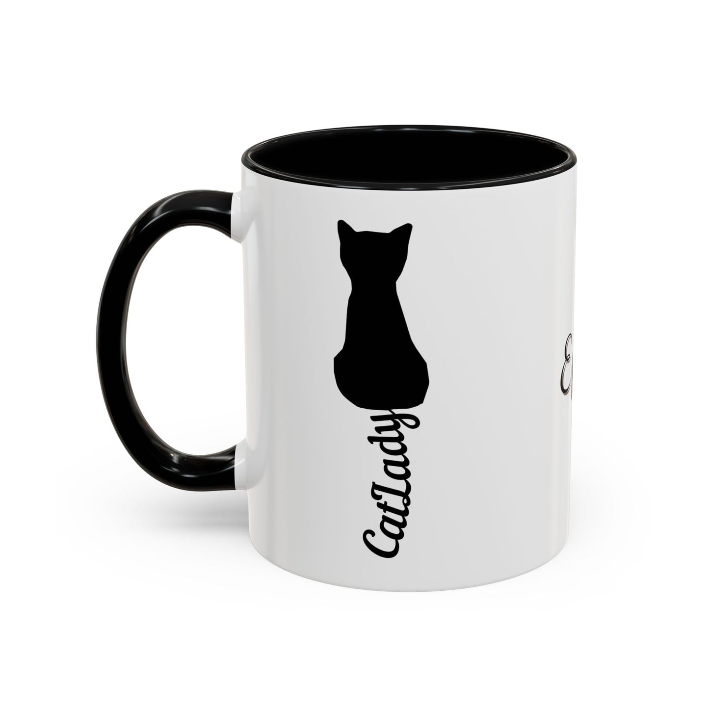 Cursive Tail Cat Lady Coffee Mug