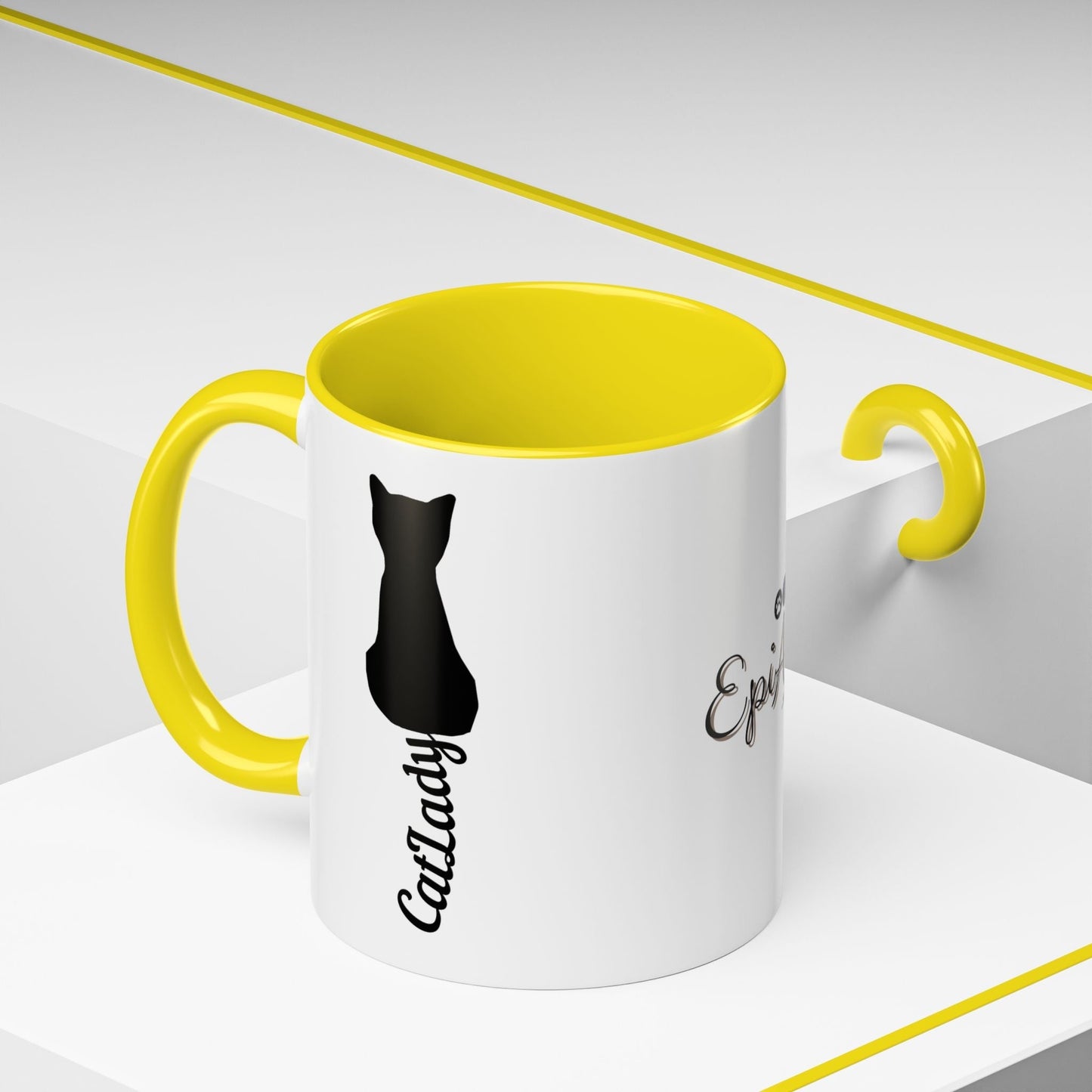 Cursive Tail Cat Lady Coffee Mug
