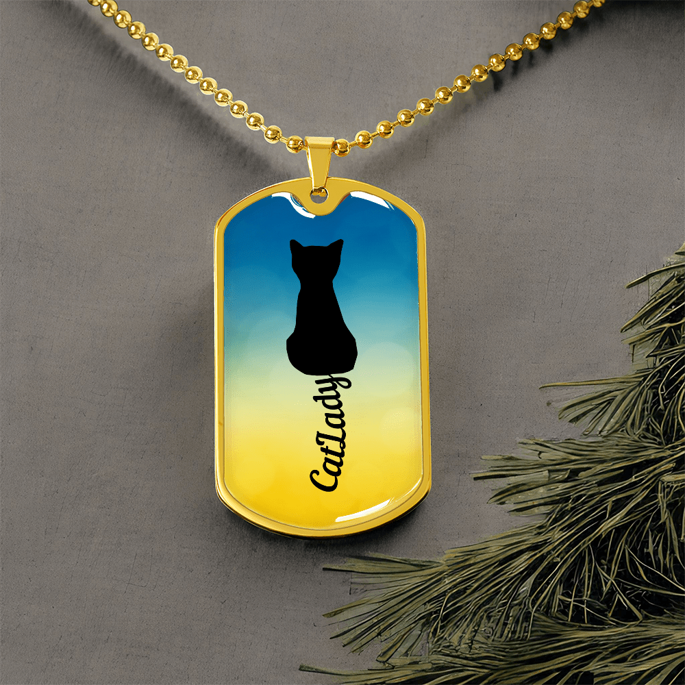 Cursive Tail Cat Lady Necklace