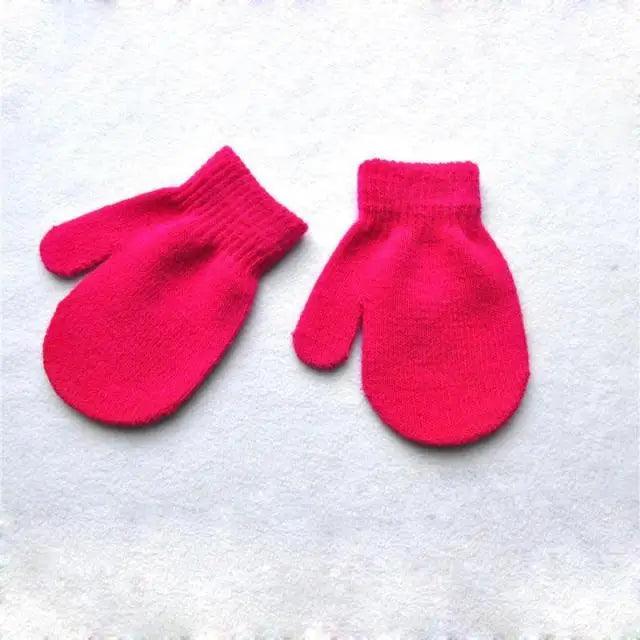 Cute Baby Colorful Thick Warm Gloves For Kids Classic Full Finger Mittens Soft Comfortable Winter Gloves For Children