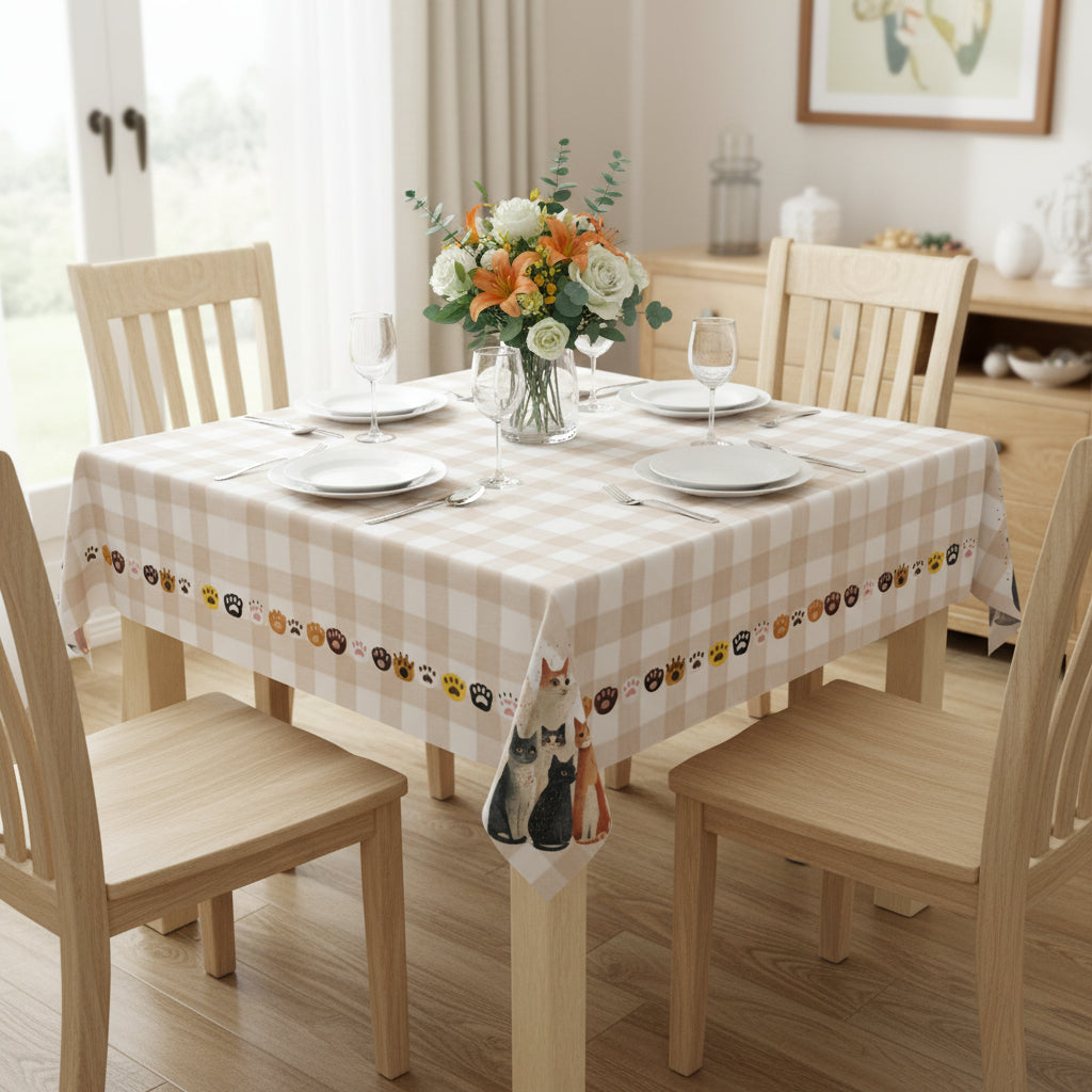 Cute Cat Family Tablecloth