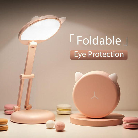 Cute Cat LED Table Lamp Children Study Eye Protection Desk Lamp 3600/6400mAh Long Battery Life Smart Bedroom Night Lamp Decorative Table Lamp Cute Study Lamps for Bedroom Décor