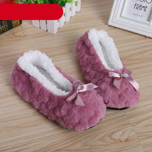 Cute Indoor Home Slippers Warm Soft Plush Slippers Non-Slip Indoor Fur Slippers Solid Color Cute Women Shoes Comfortable Warm Slippers Comfort  Plush Fleece Lined House Shoes