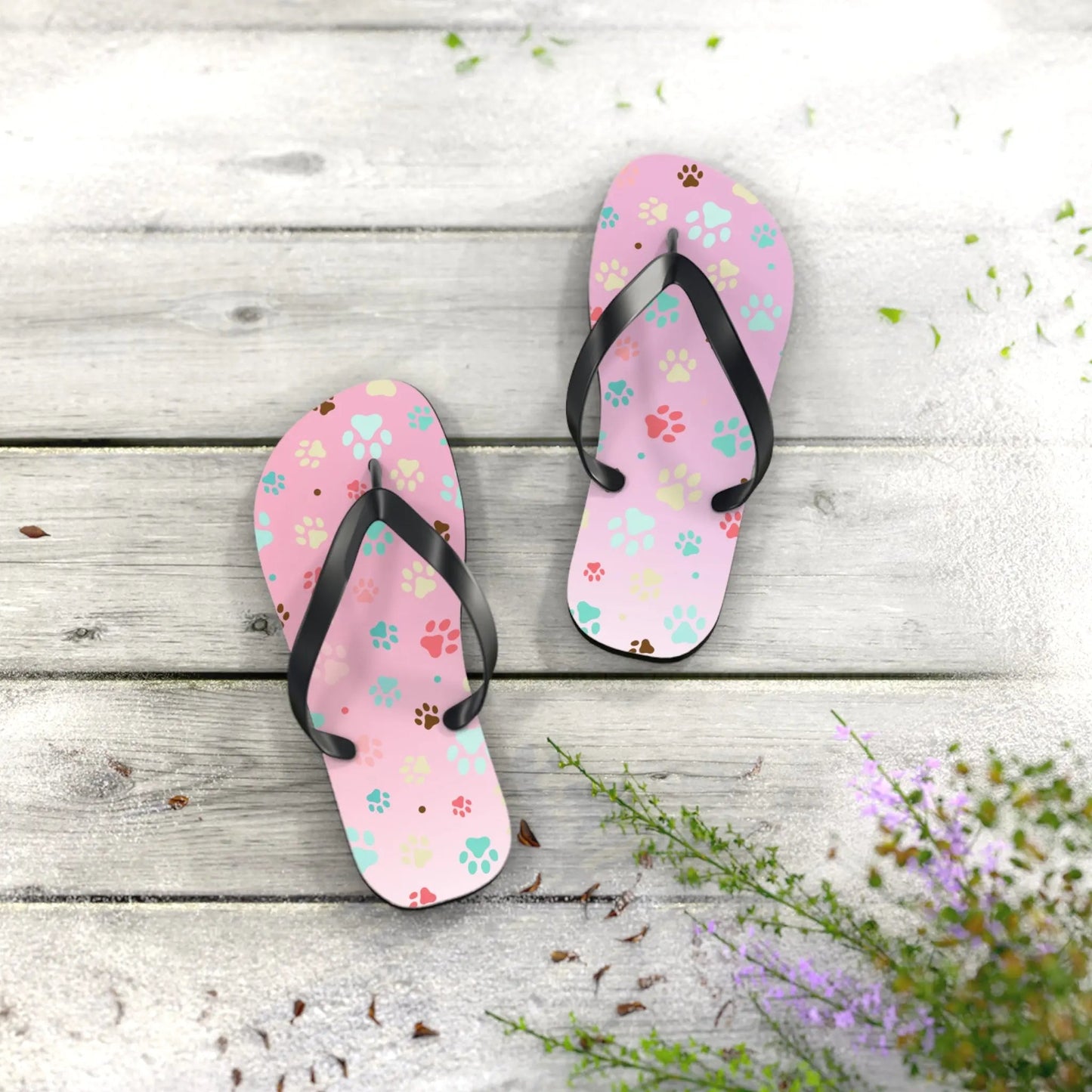 Cute Paw Print Flip Flops for Animal Lovers