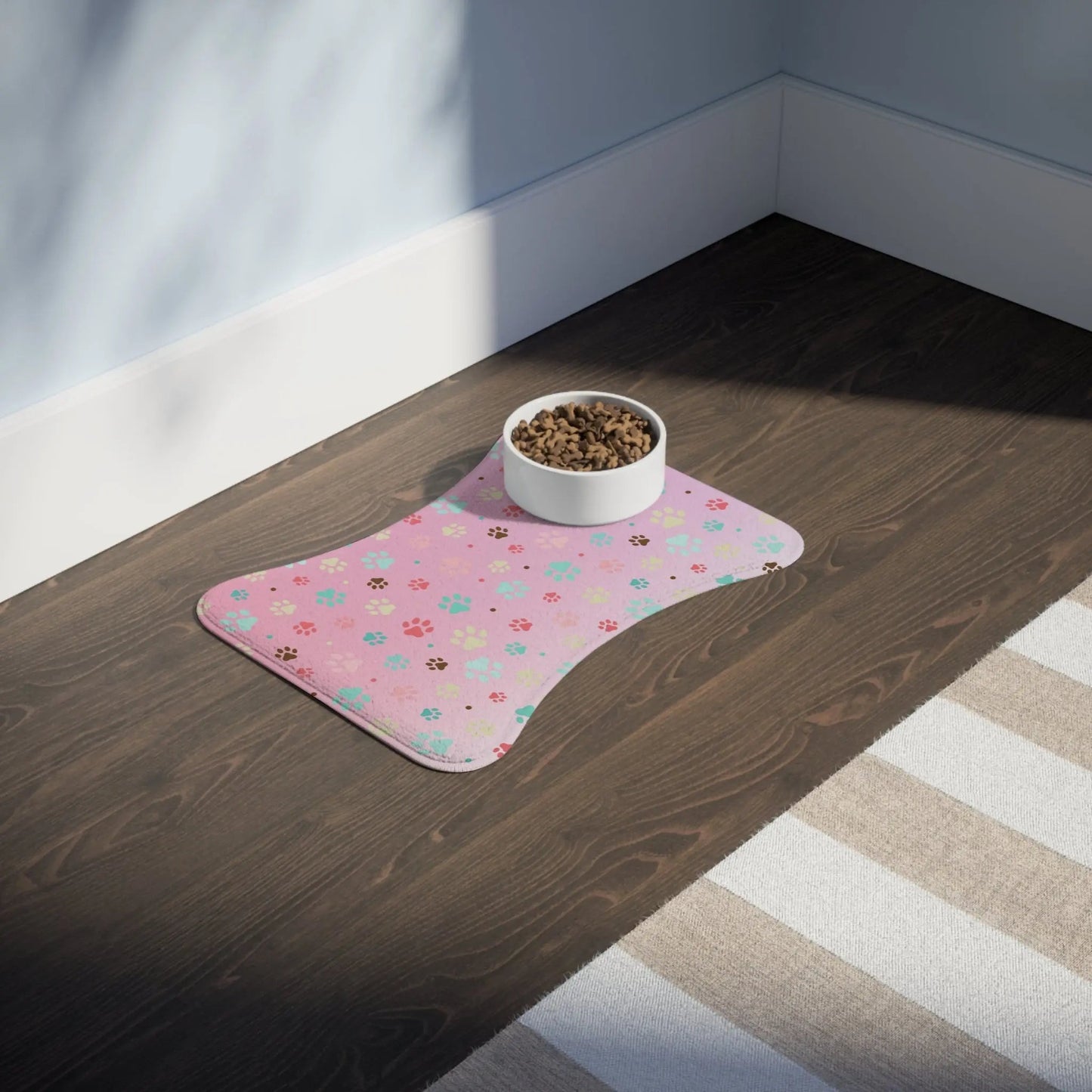 Cute Paw Print Pet Feeding Mat - Non-Slip Bowls Holder