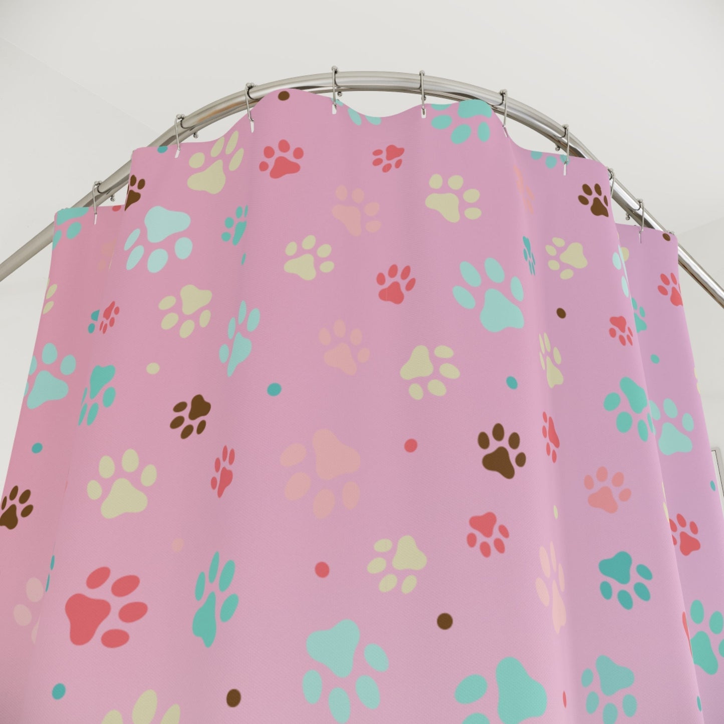 Cute Paw Print Shower Curtain for Pet Lovers