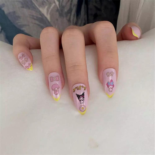 Cute rabbit Cute cat  Japanese Justice Girl 3D Back Glue Nail Sticker Nail Decoration Nail Art Nail Ornament Self Adhesive Nail Decals for Nail Art Decoration Including Hearts Stars Letters Bowknot Leaves Flowers Plants Fruits Butterflies for Woman