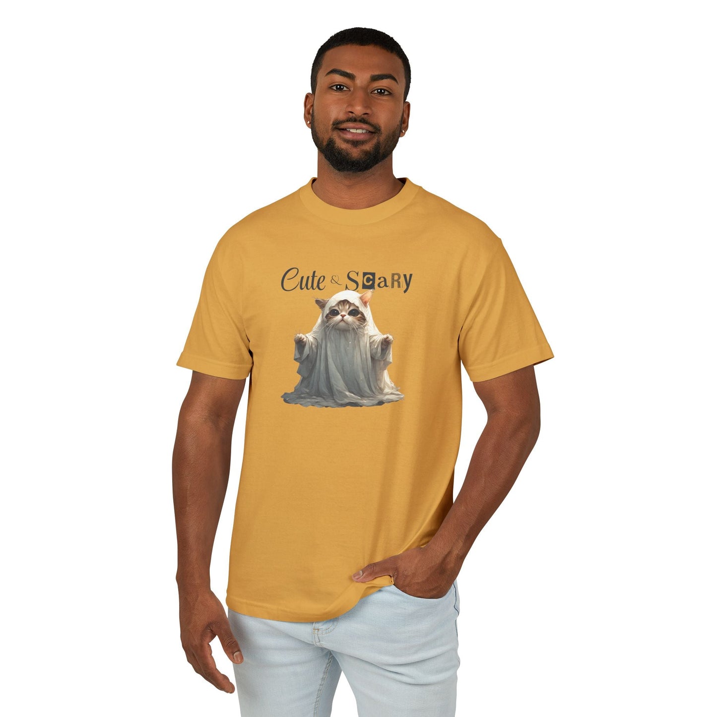 Cute Scary Ghost Kitty Unisex Tee for Spooky Style