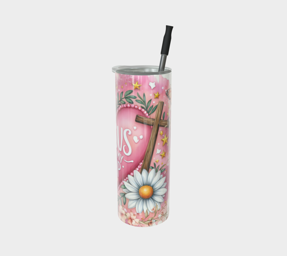 Jesus Fills My Cup Stainless Steel 20 oz Skinny Tumbler