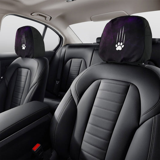 Furreal Claw Paw Car Headrest Covers – Purple Smoke (Set of 2)