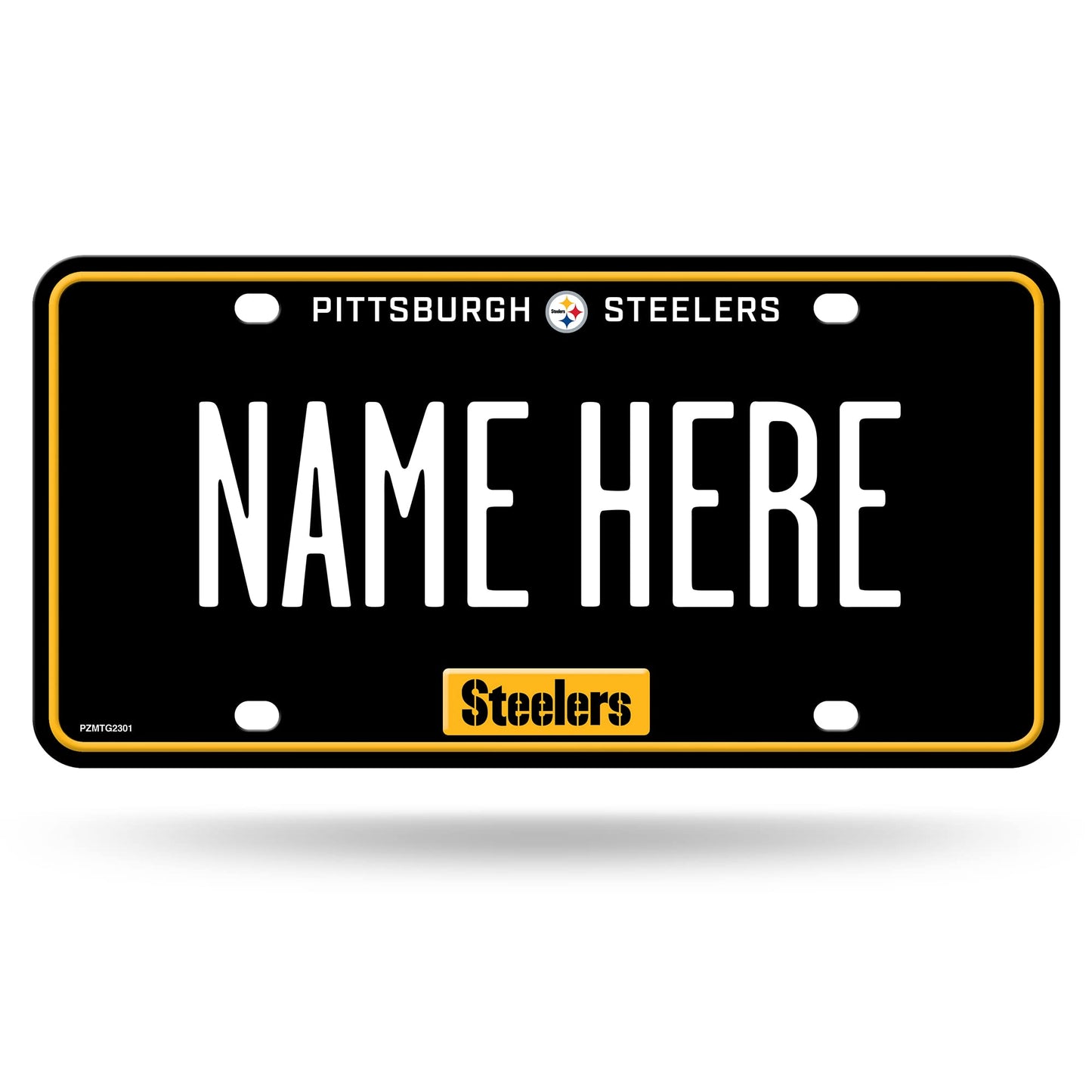 Rico Industries NFL Football Pittsburgh Steelers Personalized Metal Auto Tag 8.5" x 11" - Great for Truck/Car/SUV