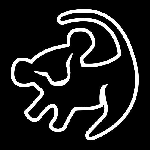 Baby Simba Drawing Decal Vinyl Sticker Graphics|UR Impressions|Car Truck SUV Van Wall Window Laptop|White|5.5 Inch|URI009