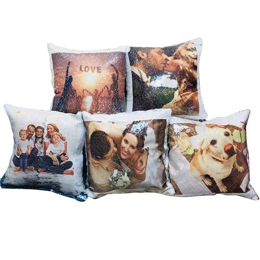 Decorative Plush Pillows Modern Picture  Reversible Sequin Pillow Case Decorative Mermaid Pillow Cover Color Changing Cushion Throw Pillowcase Cushion Cover Glitter Sequins 40x40CM