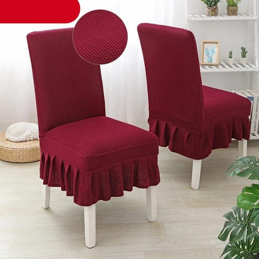 Dining Room Hotel Ceremony Banquet Wedding Party Solid Color Spandex Skirt Chair Cover for Dining Room Kitchen Banquet Chair Slipcover Stretch Elastic Wedding Chair Decoration