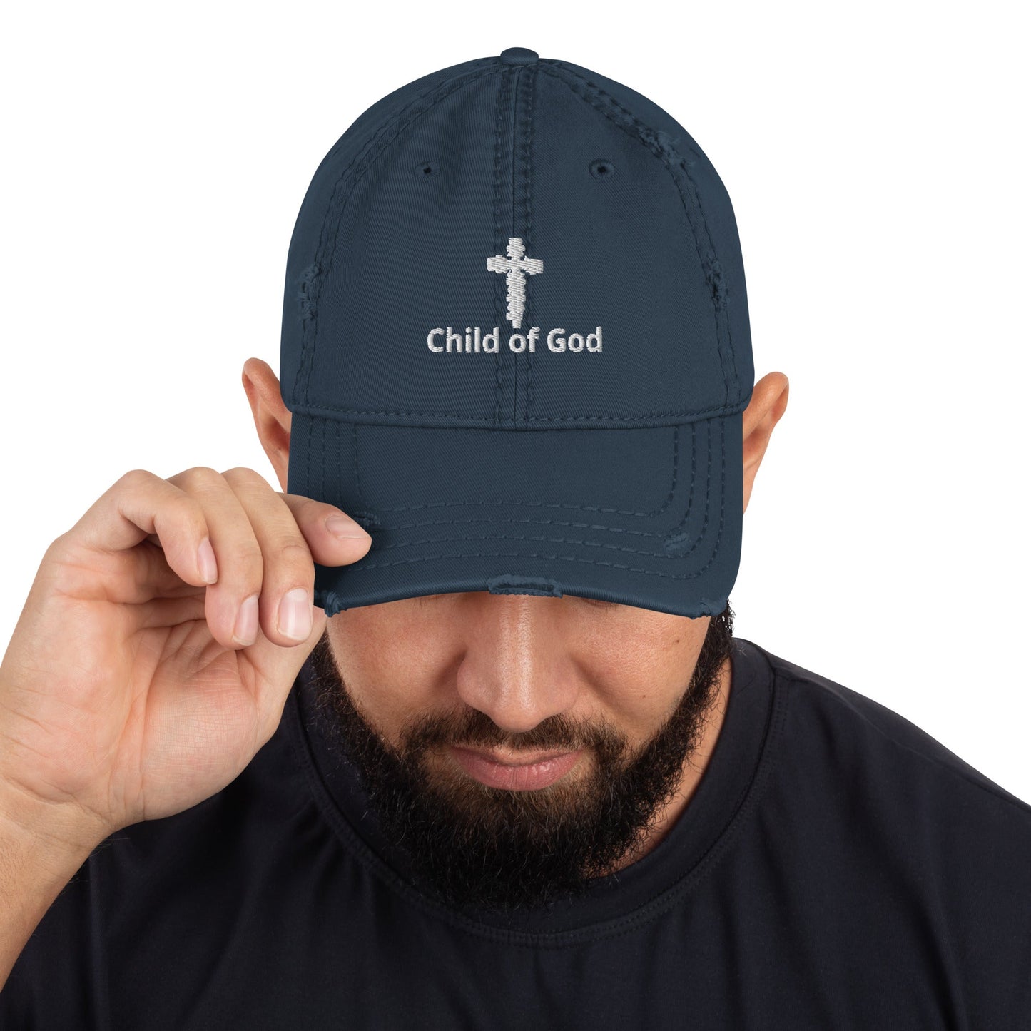 Child of God Distressed Embroidered Dad Hat