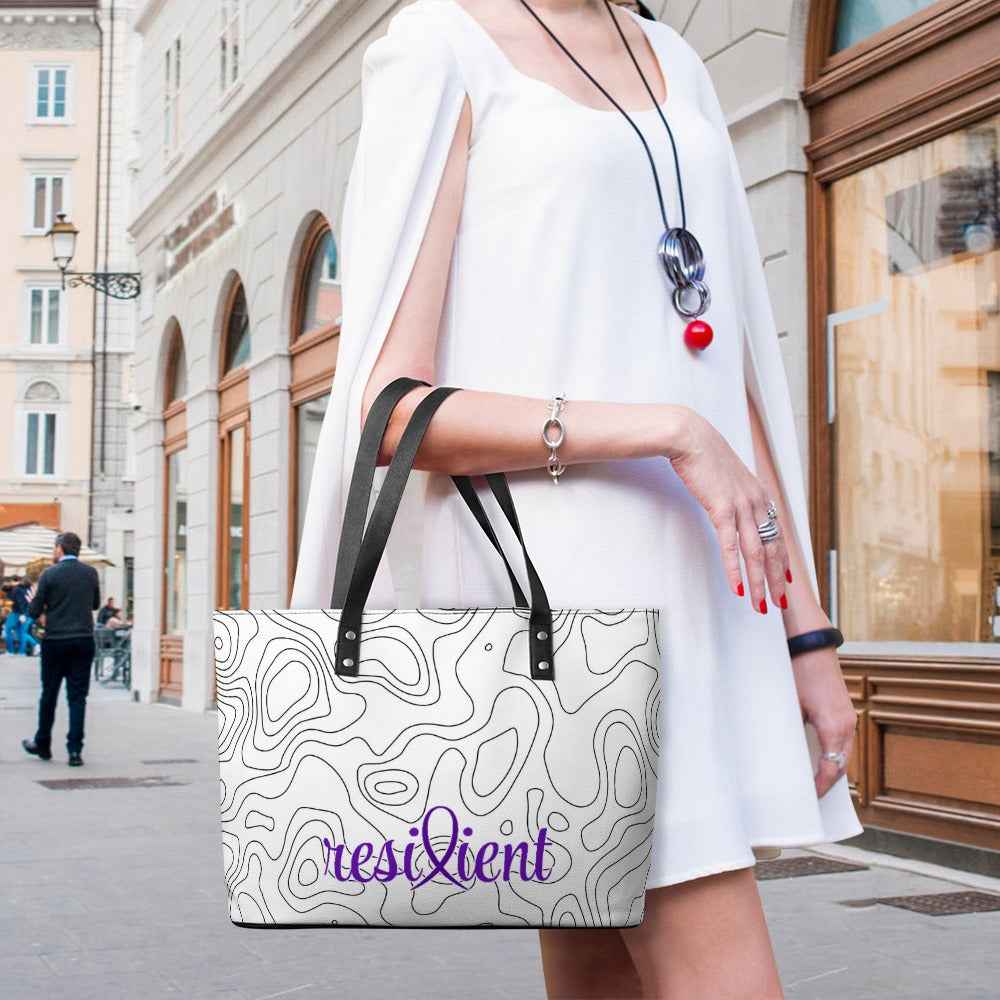 Resilient Minimalist Tote Bag – Epilepsy Awareness | Cross-Grain Leather Everyday Carry