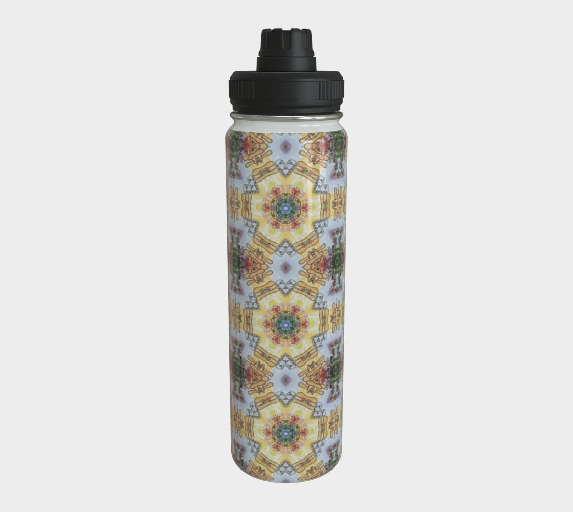 Gold Star Pattern Steel Water Bottle